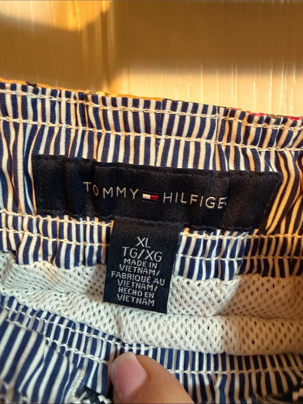 Men’s Tommy Hilfiger Pink and Tan Paisley Swim Trunks